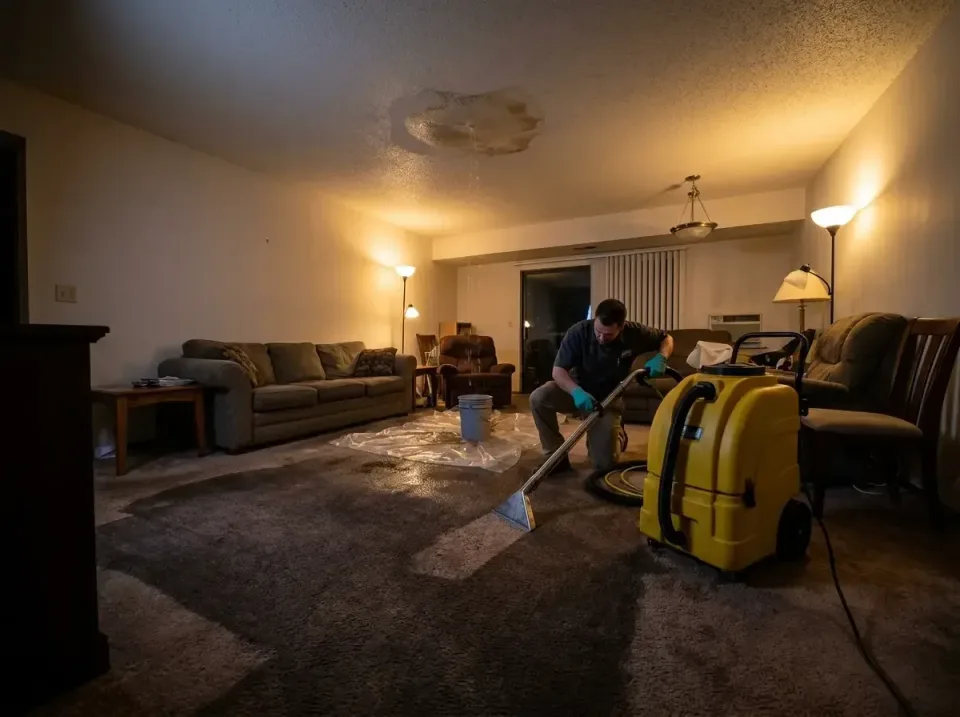 Technician — Water Damage Restoration — Technician, Wet-dry Vacuum, Bucket, Water Damage Restoration, Emergency Water Extrac…