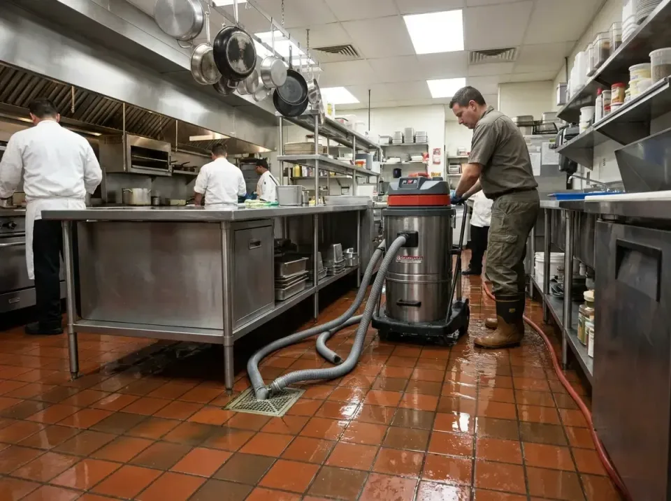 Wet-dry Vacuum — Water Damage Restoration — Wet-dry Vacuum, Vacuum Hose, Stainless Steel Prep Table, Water Damage Restoratio…